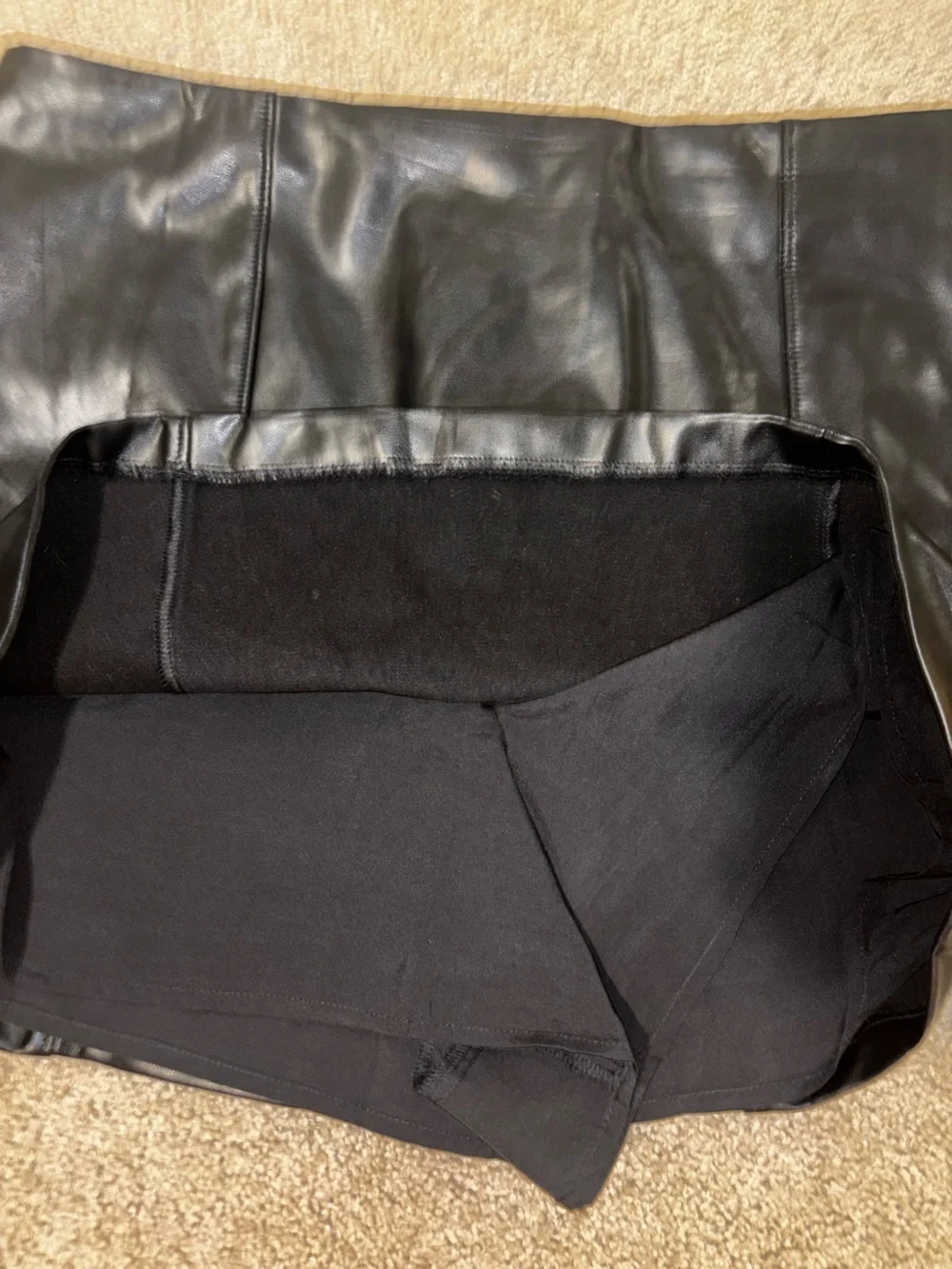 Abercrombie & Fitch Black Faux Leather Mini Skirt
